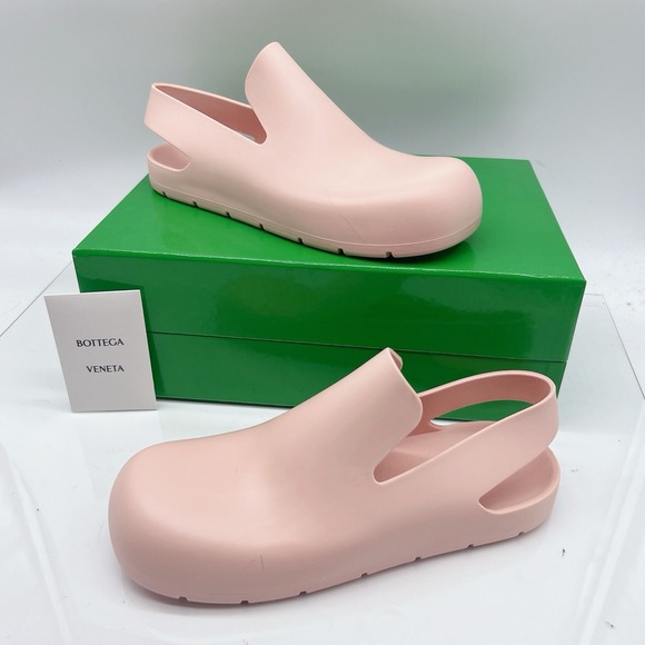 Bottega Veneta Shoes - Bottega Veneta Puddle Sandals Peachy Pink Rubber Slingback Mule Clog Flats EU 38